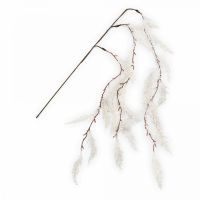 Ветка декоративная 45 см, пластик/бумага, белая, Заснеженная ветка, Interior silver