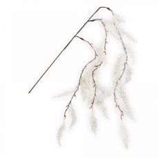 Ветка декоративная 45 см, пластик/бумага, белая, Заснеженная ветка, Interior silver