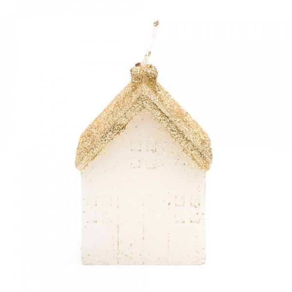 Свеча 10 см, белая/шампань, Домик, Townlet
