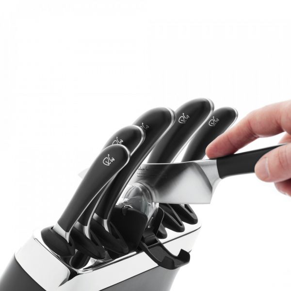 Набор кухонных ножей 6 предметов + точилка, в подставке, Signature, SIGBK2097V/8-V2, ROBERT WELCH