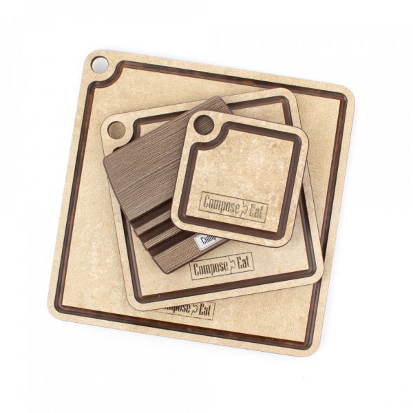 Набор сервировочных досок 3 шт, на подставке, порфир кремовый, в подарочной упаковке, композитный материал, ProFashion ComposeEat