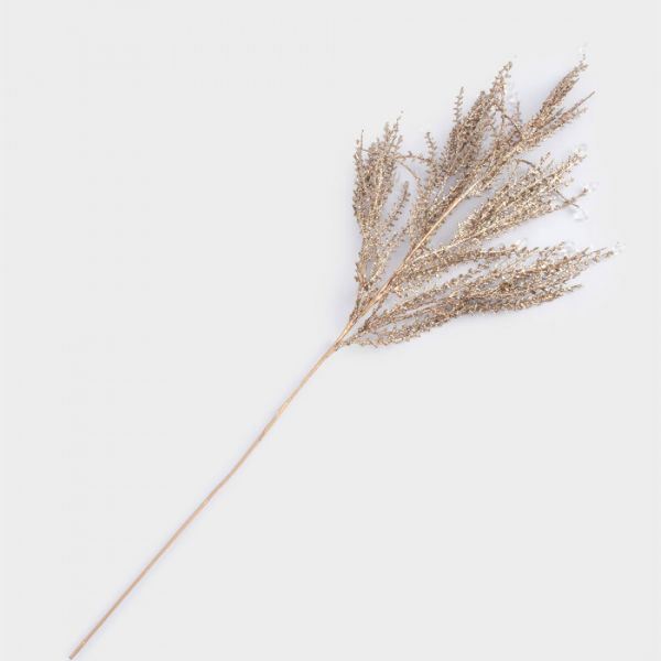 Ветка декоративная 75 см, пластик/металл, золотистая, Ветка с кристаллами, Interior gold
