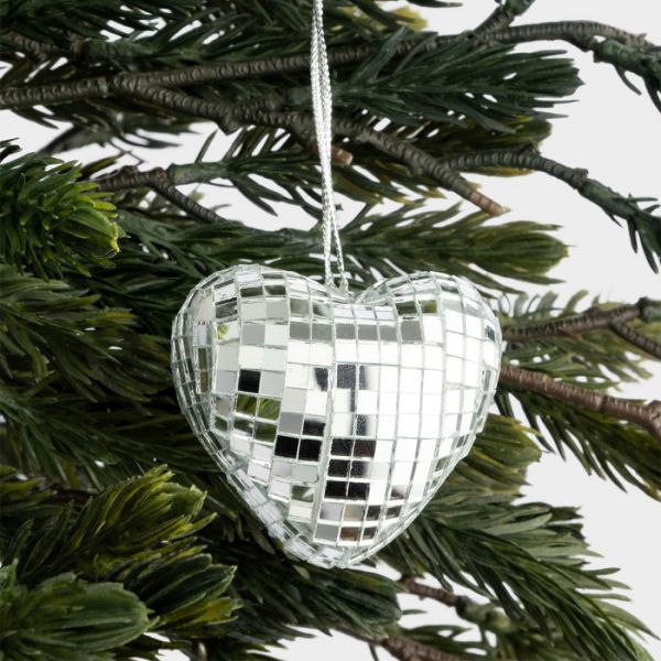 Игрушка елочная 3х5 см, пенопласт/стекло, Сердце, Event
