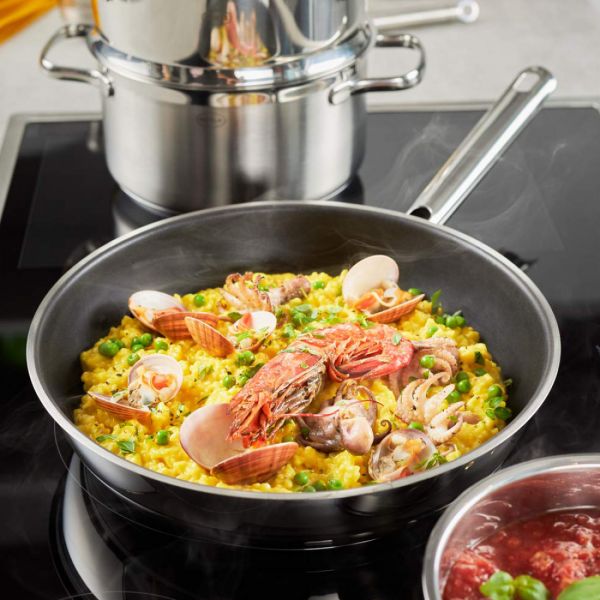 Сковорода с антипригарным покрытием 28 см, нержавеющая сталь, Elegance, 130212, ROESLE