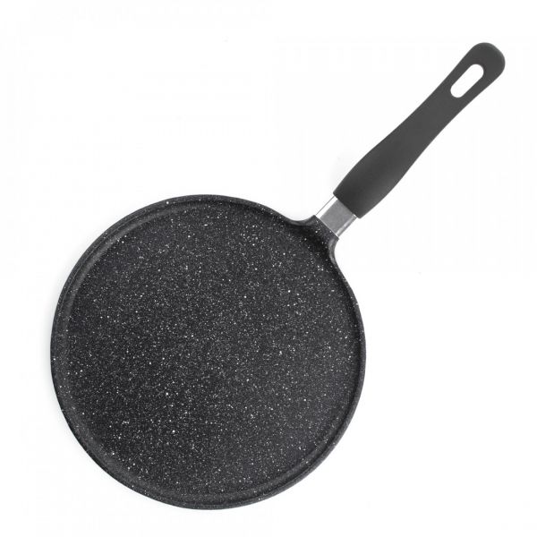 Сковорода для блинов с антипригарным покрытием 24 см, литой алюминий, черный, Hard Cook Fix, 212.24, OLYMPIA