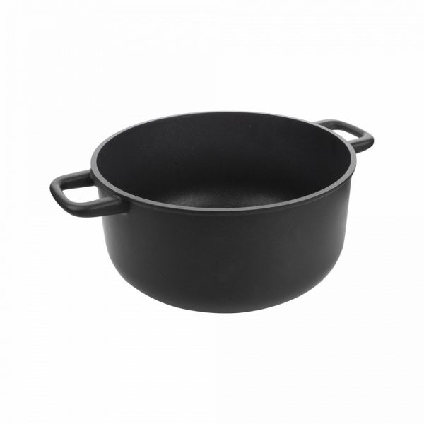 Кастрюля с антипригарным покрытием 20 см, 3.5 л, литой алюминий, черный, Supreme, 25.20, OLYMPIA