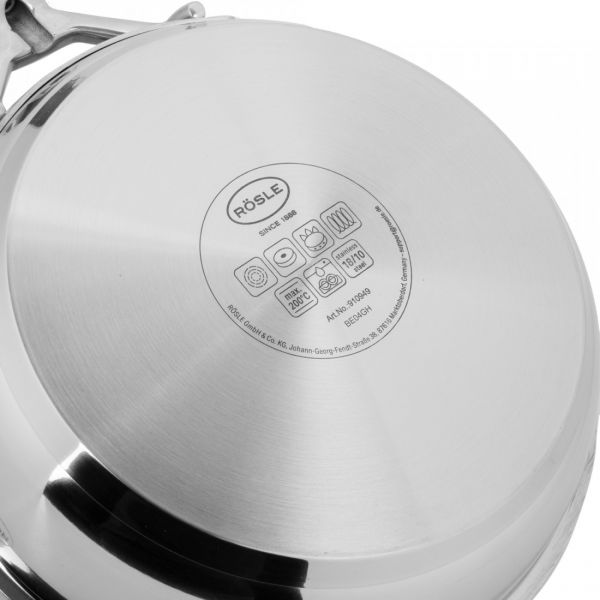 Сковорода 24 см, нержавеющая сталь, Silence PRO, 910949, ROESLE