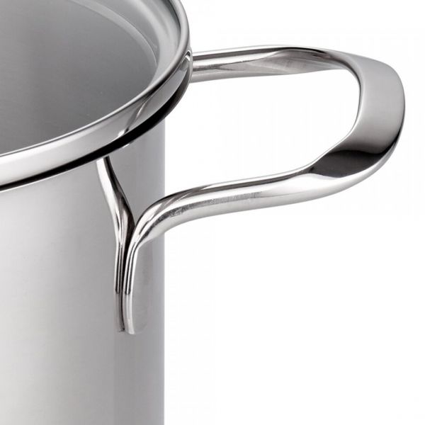 Набор посуды из 9 предметов для индукционных плит, 4 кастрюли, 1 ковш, 4 стеклянные крышки, нержавеющая сталь, Jaspis, 90835, ELO