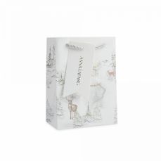 Пакет подарочный 12х16 см, бумага, белый, Лес в снегу, Maral grey
