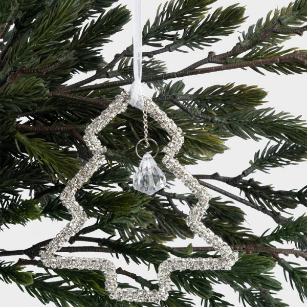 Игрушка елочная 12 см, пластик/металл, серебристая, Елка, Event
