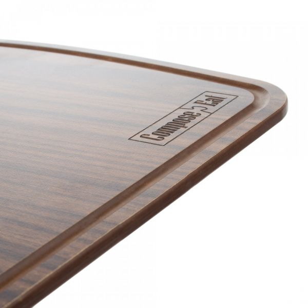 Доска сервировочная с ручкой, с желобом, 36х25 см, орех, Fashion, DRRJ36250655KL6, ComposeEat