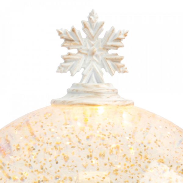 Снежный фонарь 19 см, с подсветкой, пластик, белый, Дом в шаре, Townlet
