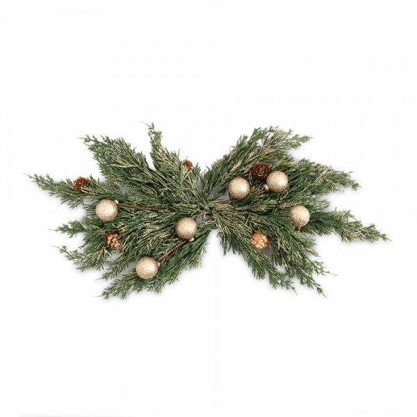 Композиция декоративная 55 см, пластик/пенопласт, Золотые шары, Interior natural
