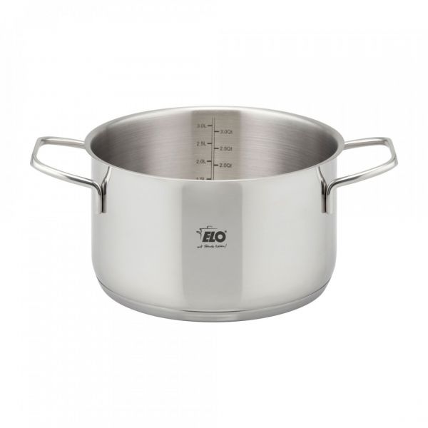 Набор посуды из 6 предметов для индукционных плит, 3 кастрюли, 1 ковш, 3 стеклянные крышки, нержавеющая сталь, Twice Select, 41410, ELO