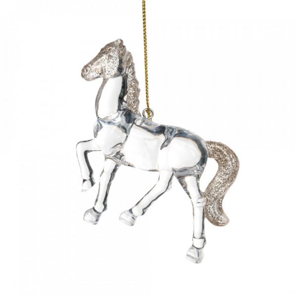 Игрушка елочная 9 см, акрил, шампань, Лошадь, Horse