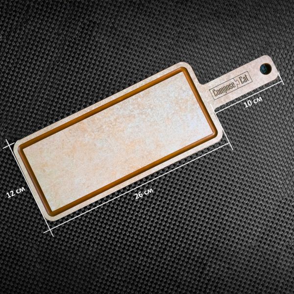 Доска композитная с желобом для сервировки и подачи 36х12см, порфир кремовый, Fashion ComposeEat