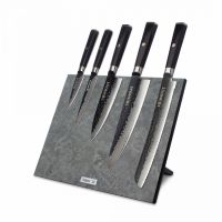 Набор кухонных ножей 5 шт на магнитной подставке, Black Damascus, HC/HEXA-0416-SET, HEIMCUT