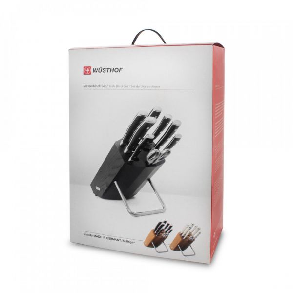 Набор из 6-ти кухонных ножей с мусатом и ножницами в деревянной подставке, Ikon Cream White, WUESTHOF, Золинген