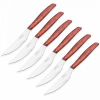 Набор столовых ножей для стейка, 6 штук, рукоять прессованное дерево, Steak Knives, 377100, ARCOS