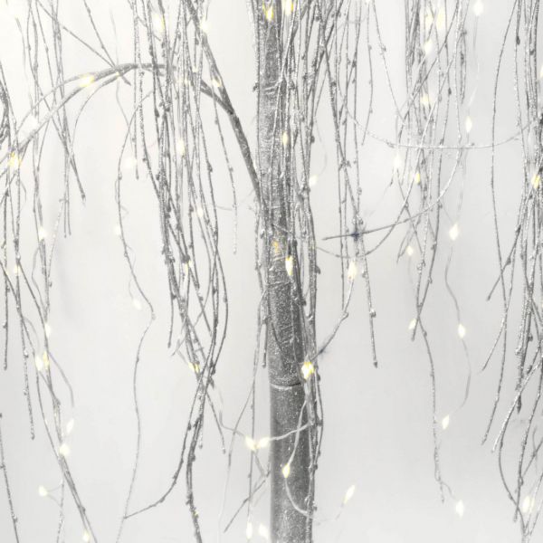 Дерево декоративное 1,5 м, 8 режимов, с подсветкой, серебристое, с блестками, Event
