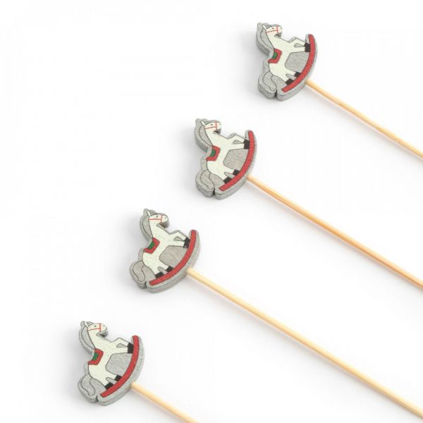 Шпажка для канапе 9 см, 20 шт, бамбук, Лошадка, Bright horse
