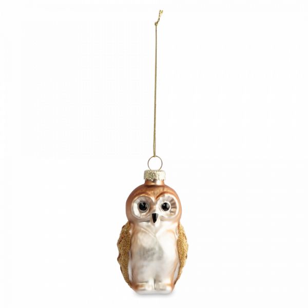 Игрушка елочная 5х8 см, стекло, Сова, New year
