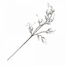 Ветка декоративная 65 см, акрил/пластик, серебристая, Белые кристаллы, Interior silver