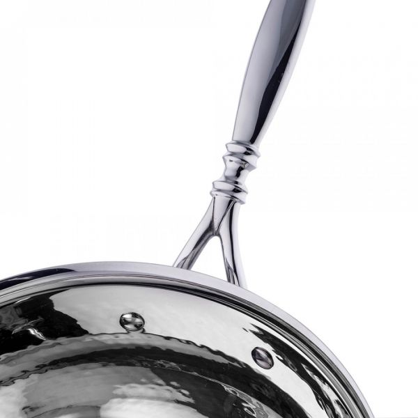 Вок диаметр 24 см, 4 л, нержавеющая сталь, крышка с посеребренной декорированной ручкой, Opus Prima, B24 Ruffoni, RUFFONI