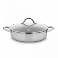 Сотейник с антипригарным покрытием и стеклянной крышкой 28 см, 3.6 л, нержавеющая сталь, Relief, 35428, ELO