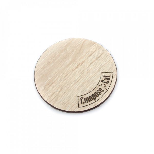 Подставка под кружку «Бирдекель», круглая 85x85 мм, дуб светлый, Basic ComposeEat