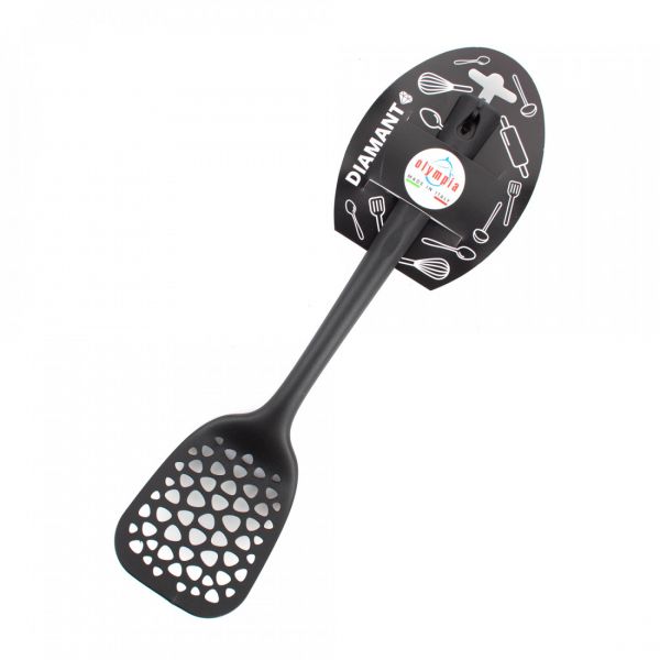 Лопатка кухонная перфорированная для гриля 34 см, нейлон, черный, DIAMANT, 400.12, OLYMPIA