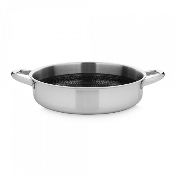 Сотейник с антипригарным покрытием и стеклянной крышкой 28 см, 3.6 л, нержавеющая сталь, Relief, 35428, ELO