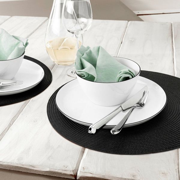 Сервиз обеденный на 6 персон, 20 предметов, фарфор, Lido Black Line, 10826DS20 round, SELTMANN