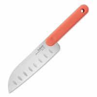 Нож кухонный Сантоку 18 см, оранжевая ручка, Chopping boards and Knives TREBONN