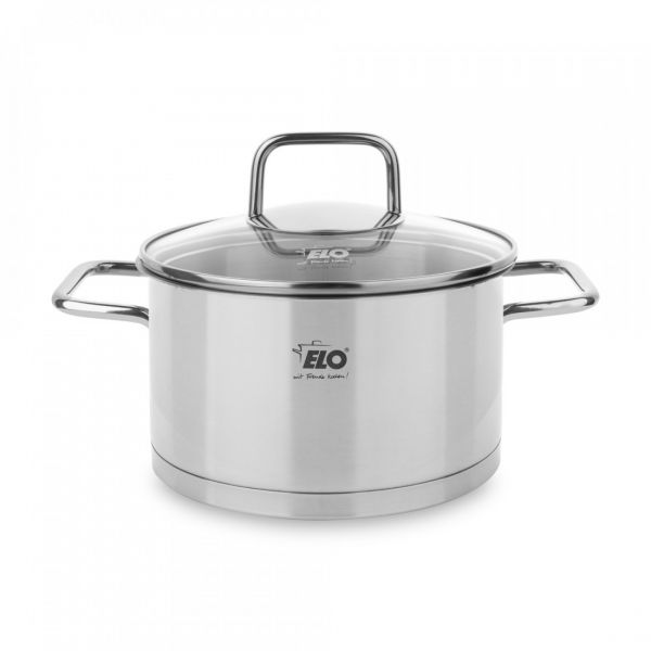 Набор посуды 8 предметов: 3 кастрюли, 1 ковш, 1 ковш для молока, 3 стеклянные крышки, Citrin ELO