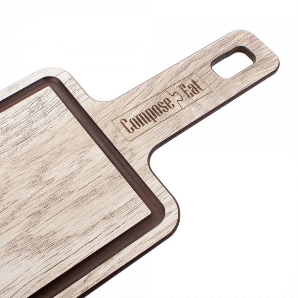 Доска композитная с желобом для сервировки и подачи, 36х12см, дуб светлый, ProFashion ComposeEat