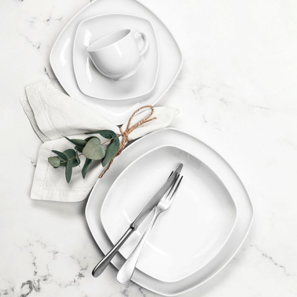 Тарелка обеденная квадратная 26х26 см, белый фарфор, Lido, 001.198963, SELTMANN