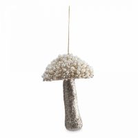 Игрушка елочная 13 см, пластик, шампань, Гриб, New year