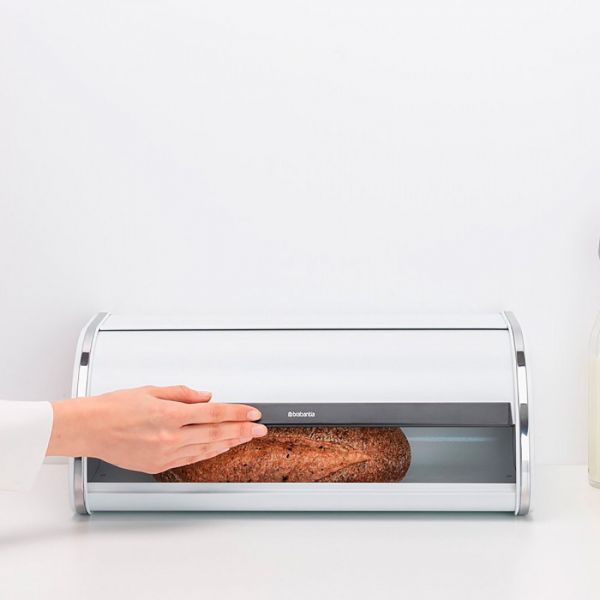 Хлебница со сдвигающейся крышкой 44.5x26.2x17.3 см, нержавеющая сталь, пластик, белый BRABANTIA
