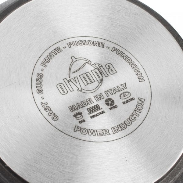 Ковш для индукционных плит с антипригарным покрытием 16 см, 1.9 л, литой алюминий с алмазным порошком, черный, Diamant Plus, 415.16, OLYMPIA