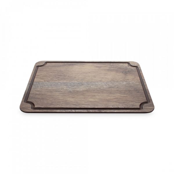 Доска для сервировки и нарезки с желобом, 29x20 см, дуб мореный, композитный материал, Surface, DSJ29200634KL6, ComposeEat