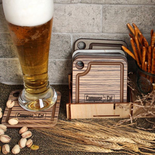 Подставка для чашки 10х10 см, зебрано натуральный, ProFashion ComposeEat