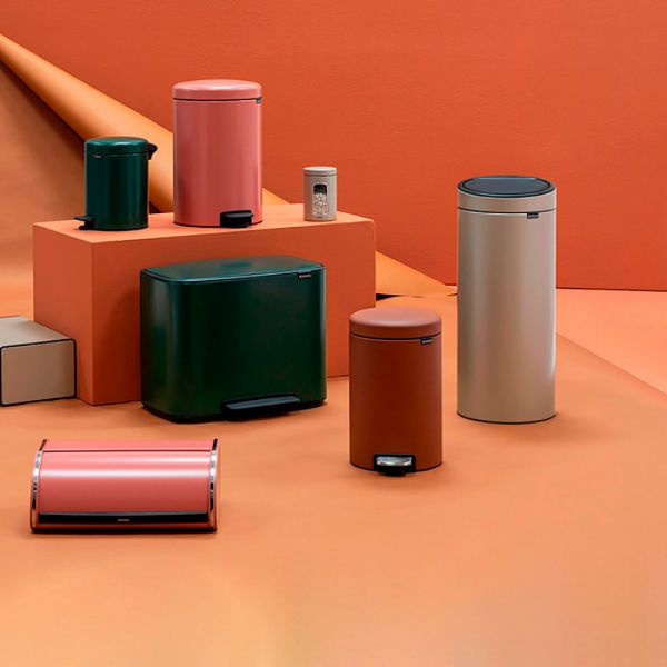 Хлебница со сдвигающейся крышкой 44.5x26.2x17.3 см, нержавеющая сталь, пластик, терракотовый, Roll Top BRABANTIA