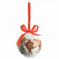 Игрушка елочная 7 см, пенопласт, шар, Лошадка, Bright horse