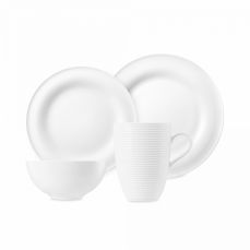 Набор столовой посуды на 4 персоны, 16 предметов, белый фарфор, Beat, 00003DS16, SELTMANN