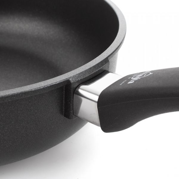 Сковорода глубокая, с антипригарным покрытием 24 см, литой алюминий c частицами титана, черный, Supreme, 21.24, OLYMPIA