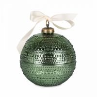 Шкатулка Шар, 13х11 см, 180 мл, стекло Р/металл, зеленая, Сhristmas time