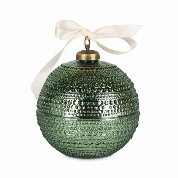 Шкатулка Шар, 13х11 см, 180 мл, стекло Р/металл, зеленая, Сhristmas time
