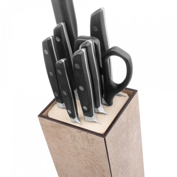 Подставка универсальная для кухонных ножей, 12х12х24 см, порфир кремовый, композитный материал, Fashion, PDN120433KL6, ComposeEat