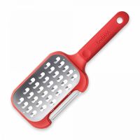 Терка крупная и овощечистка 2-в-1, с ручкой, 32 см, красная, Kitchen Tools TREBONN